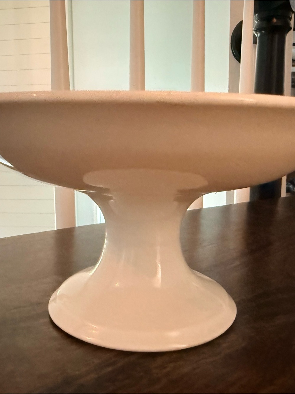 Vintage white pedestal compote bowl